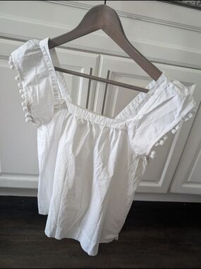 Beautiful Flowy Boho J Crew Cotton Top W Accents Size 4